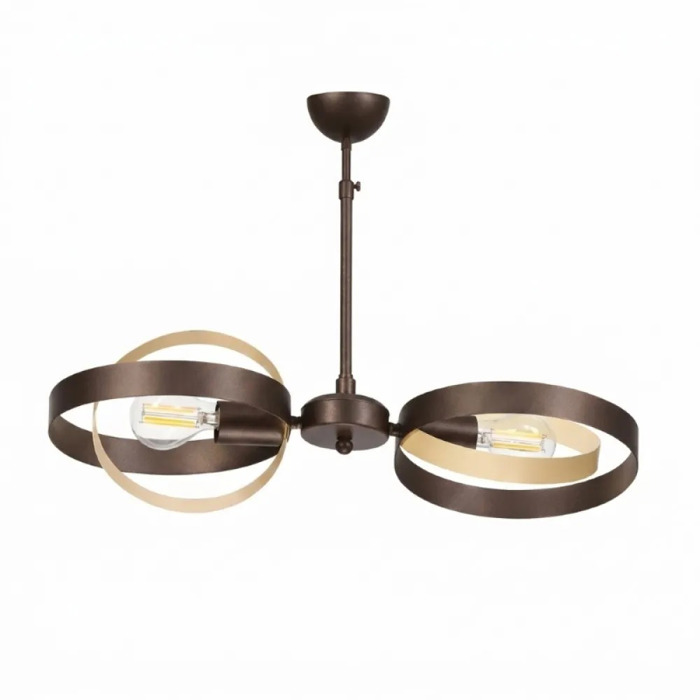 NG Lighting Kremasto Fotistiko Rag Xeiropoiito Metalliko Skouria/Moka Difoto E27 52x70cm 2024077